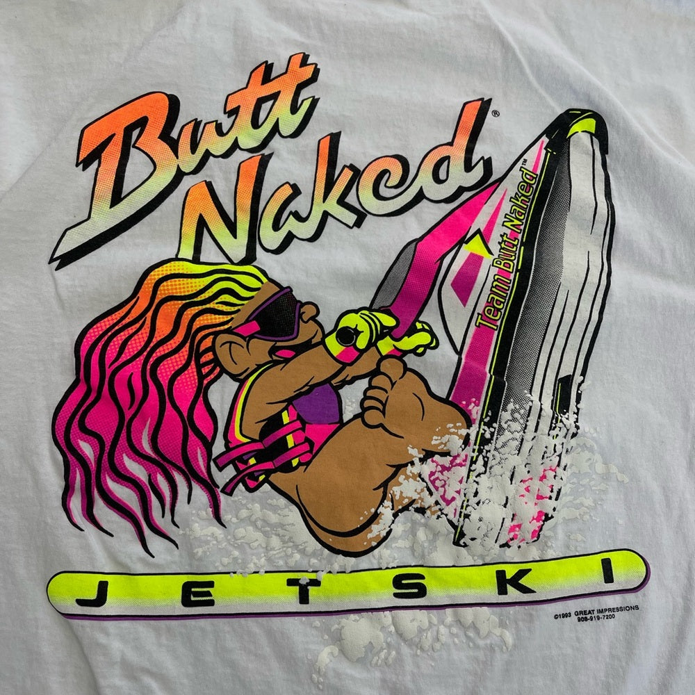 Vintage 1993 Butt Naked jet ski T-shirt size XL