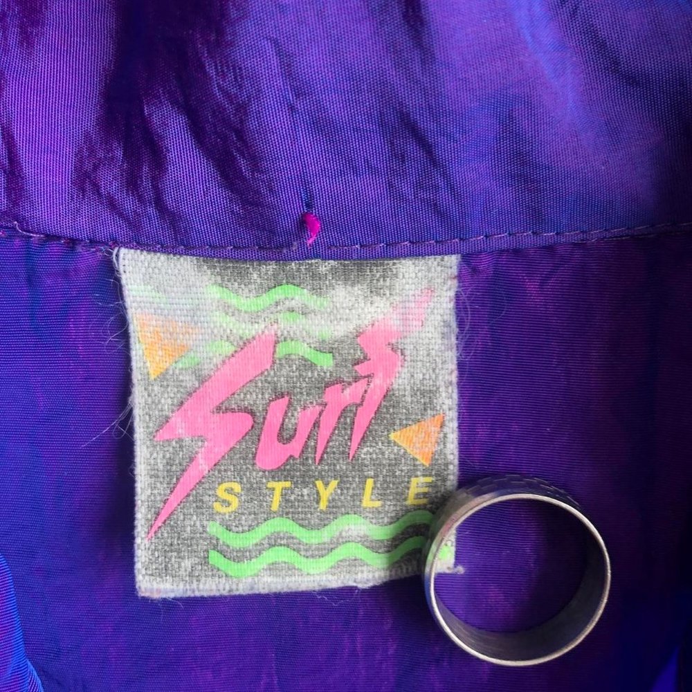 Vintage Surf Style IRIDESCENT windbreaker 1/4 zip