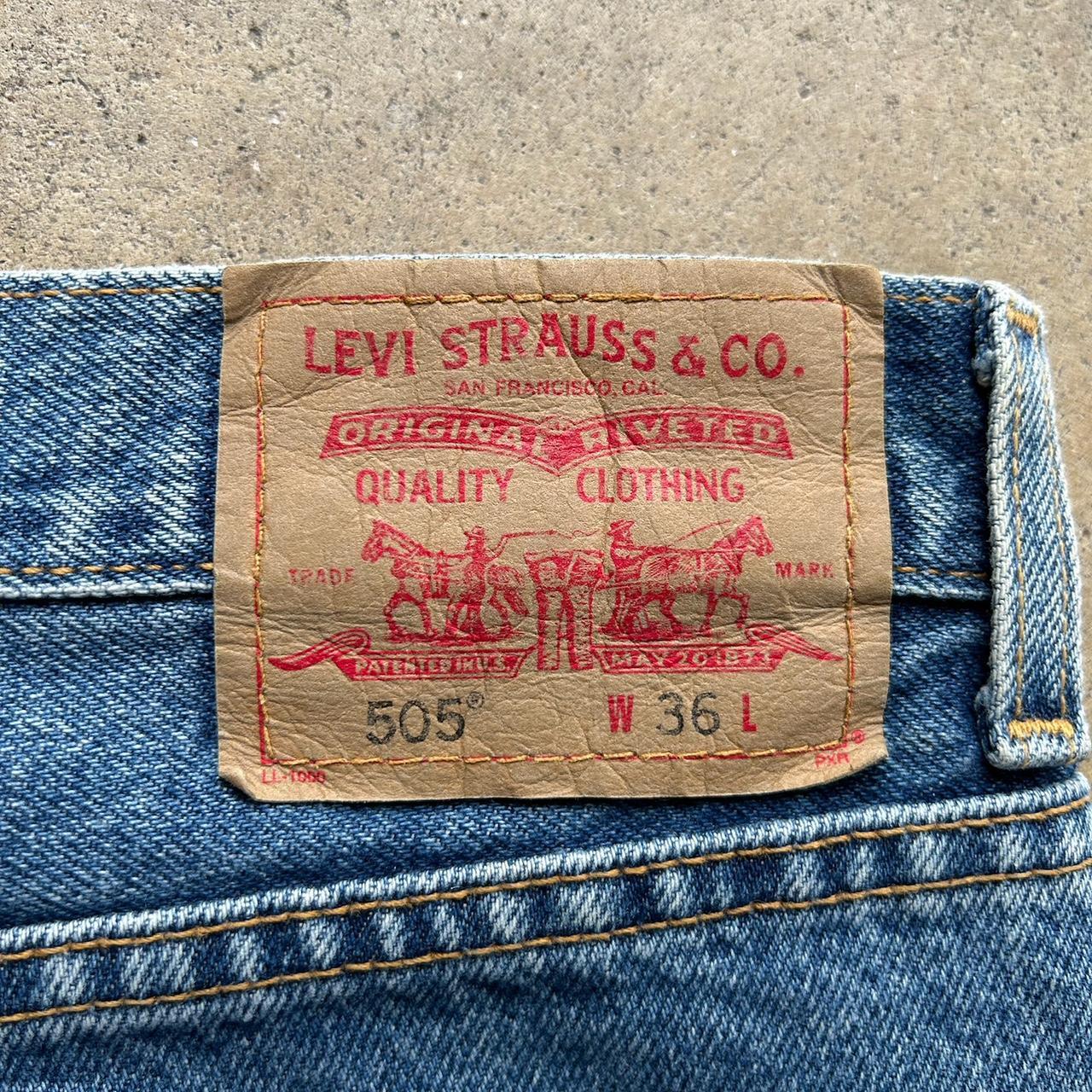 Vintage Mens Levi's Shorts 36 1990s 505 Red Tab Denim Jean Shorts