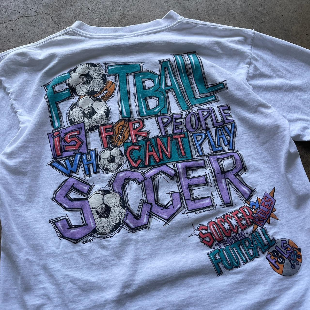 Vintage Single stitched 1993 Football and soccer tshirt size Large