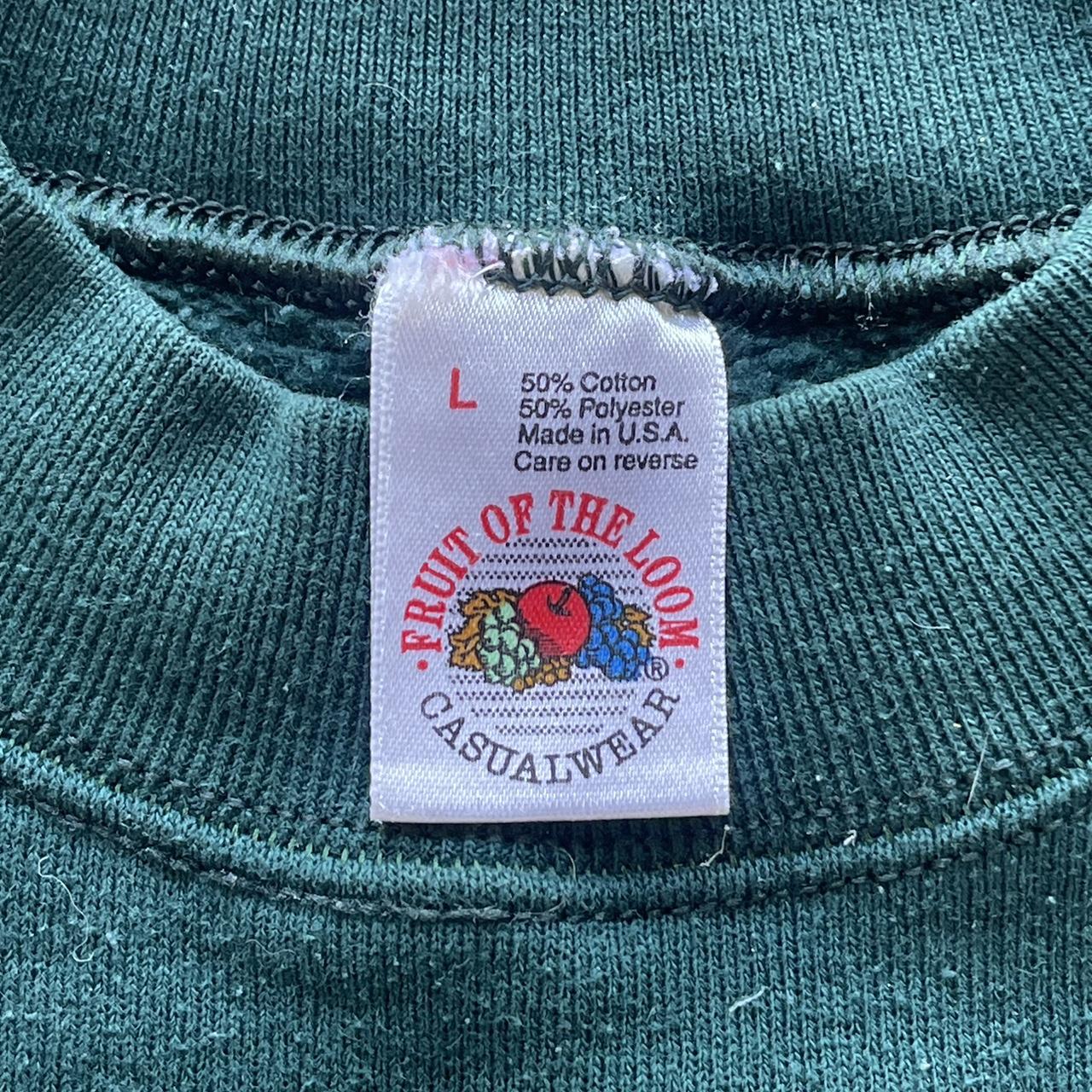 Vintage Fruit of the loom made in usa Blank green crewneck size Large