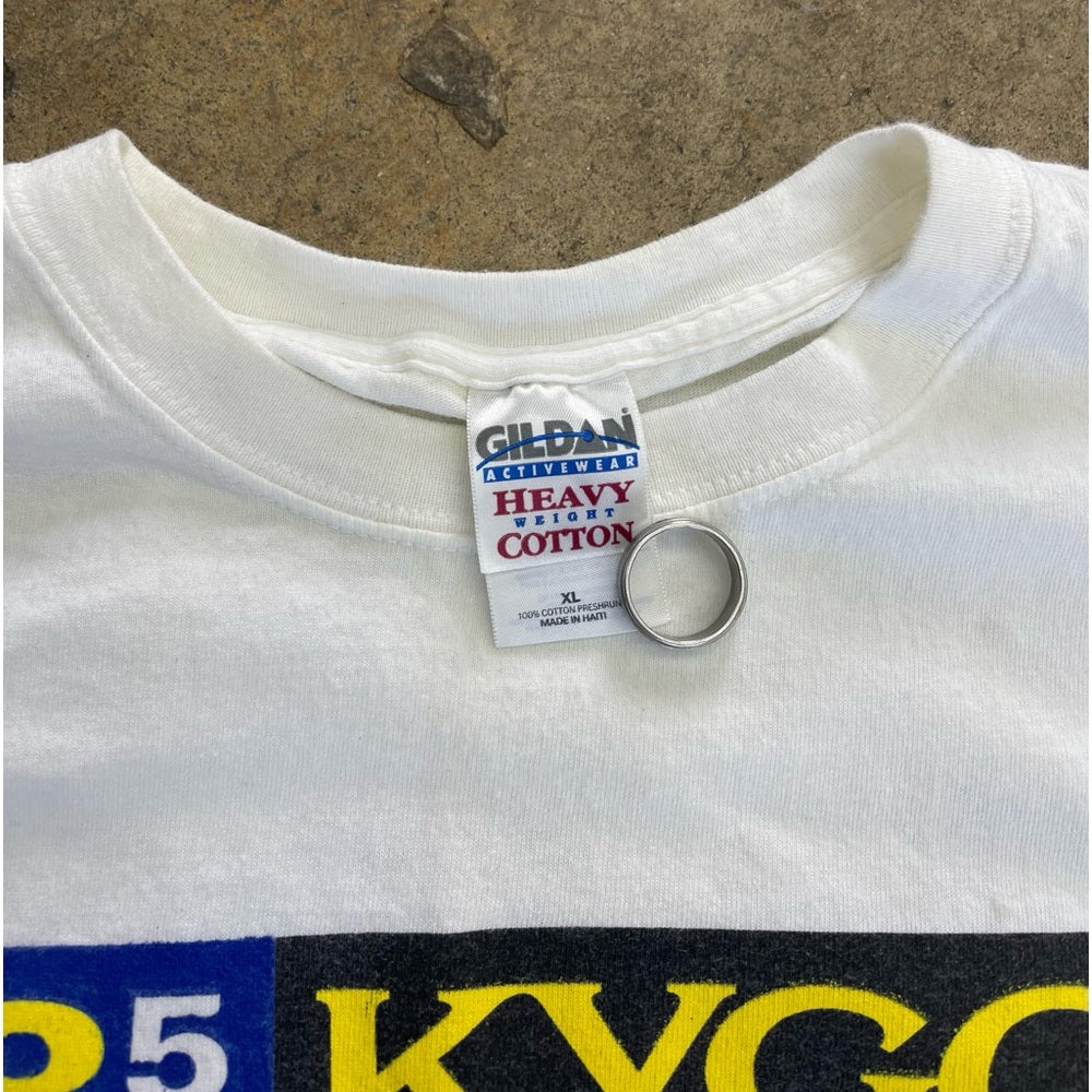 Men’s vintage 98.5 KYGO radio stain shirt size XL