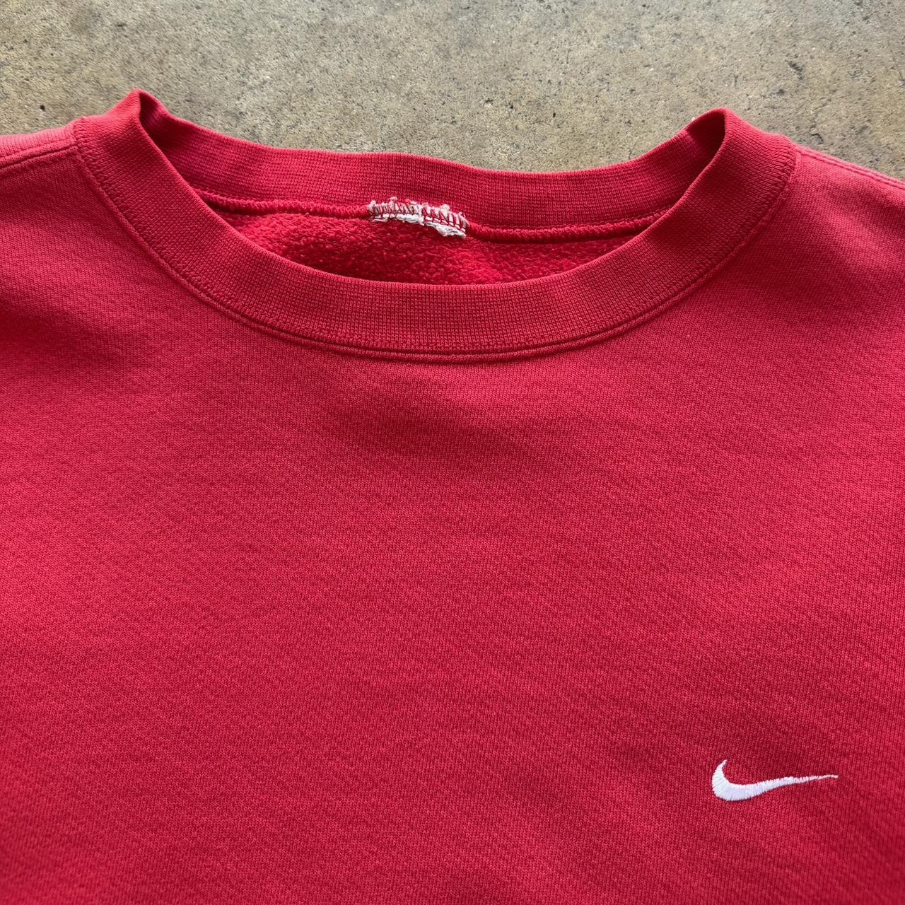 Men's Vintage 90s Red Mini swoosh Nike Crewneck Size Fits XL