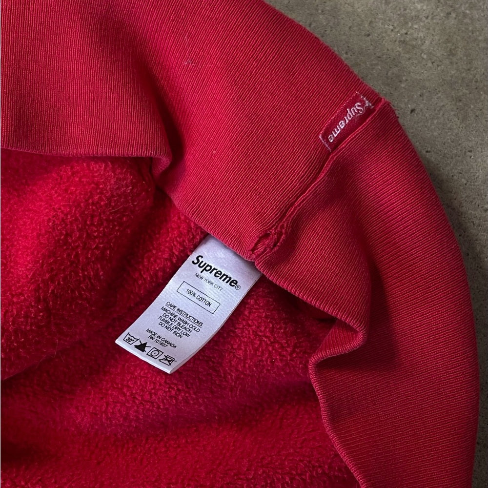 Supreme Center logo Red Heavyweight Hoodie