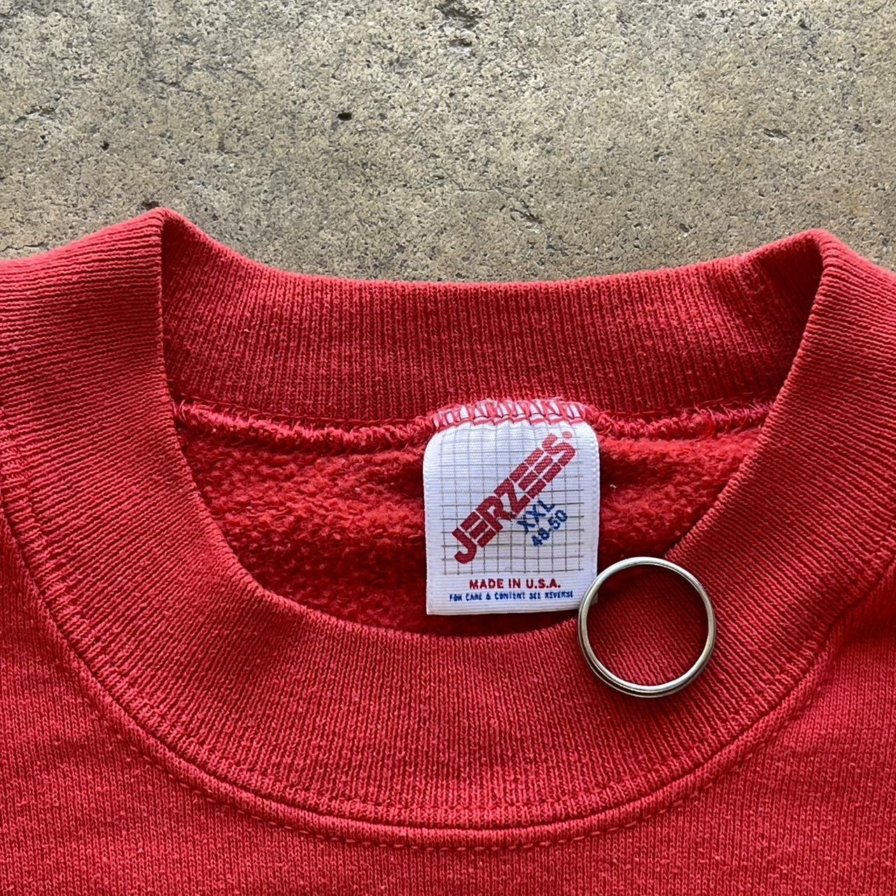 Vintage Jerzees  80s stitch Blank red crewneck size XXL