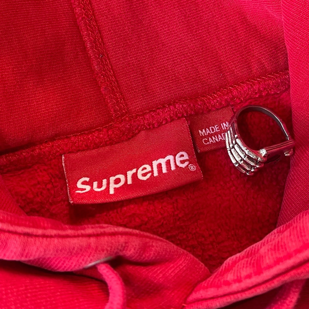 Supreme Center logo Red Heavyweight Hoodie