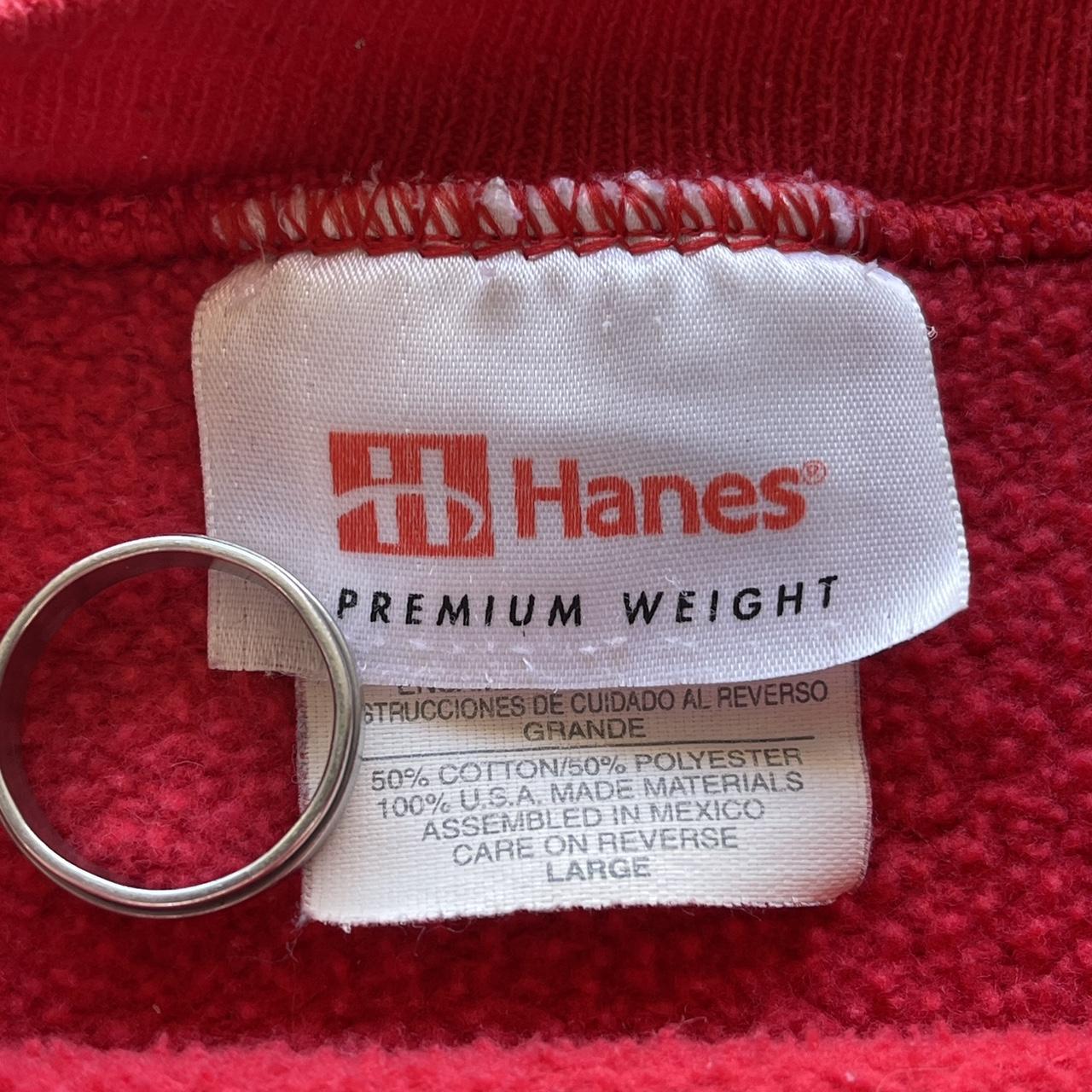 Men's Vintage red Hanes Premmium Weight blank Heavyweight crewneck Size L